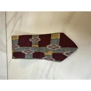 XMI classic corpcore burgundy/gold/silver geometric silk necktie